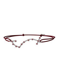 Garnet 18 ayar beyaz altın bileklik