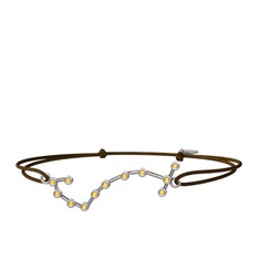 Sitrin 18 ayar beyaz altın bileklik