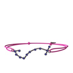 Scorpio Bileklik - Lab safir 925 ayar siyah rodyum kaplama gümüş bileklik #1lttnmb