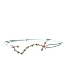 Scorpio Bileklik - Yeşil kuvars 925 ayar rose altın kaplama gümüş bileklik #1mf76qh