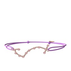 Scorpio Bileklik - Pembe kuvars 925 ayar rose altın kaplama gümüş bileklik #1olc0g5