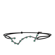 Kök zümrüt 925 ayar siyah rodyum kaplama gümüş bileklik