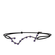 Scorpio Bileklik - Ametist 925 ayar siyah rodyum kaplama gümüş bileklik #1sdokx