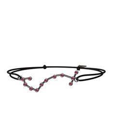 Scorpio Bileklik - Rodolit garnet 925 ayar siyah rodyum kaplama gümüş bileklik #1tnsfkz