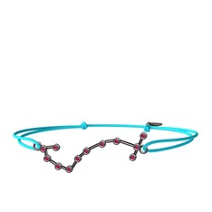 Scorpio Bileklik - Rodolit garnet 925 ayar siyah rodyum kaplama gümüş bileklik #204ck6