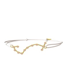 Scorpio Bileklik - Pembe kuvars 18 ayar altın bileklik #2g2qj7