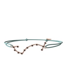 Scorpio Bileklik - Siyah zirkon 925 ayar rose altın kaplama gümüş bileklik #3eibtf