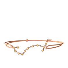 Scorpio Bileklik - Sitrin 925 ayar rose altın kaplama gümüş bileklik #3nhlka