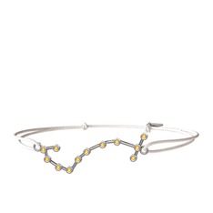 Scorpio Bileklik - Sitrin 14 ayar beyaz altın bileklik #5jt4jf