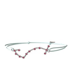 Scorpio Bileklik - Rodolit garnet 14 ayar beyaz altın bileklik #60lyrw