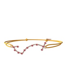 Scorpio Bileklik - Rodolit garnet 8 ayar rose altın bileklik #6by239