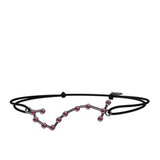 Scorpio Bileklik - Garnet 925 ayar siyah rodyum kaplama gümüş bileklik #6h879