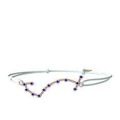 Scorpio Bileklik - Lab safir 18 ayar rose altın bileklik #7lmepa