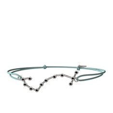 Scorpio Bileklik - Siyah zirkon 14 ayar beyaz altın bileklik #8vro21