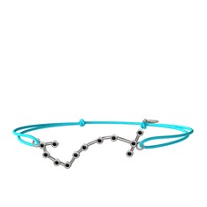 Scorpio Bileklik - Siyah zirkon 18 ayar beyaz altın bileklik #aknh49