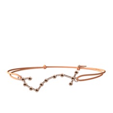 Dumanlı kuvars 18 ayar rose altın bileklik