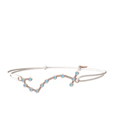 Scorpio Bileklik - Akuamarin 925 ayar rose altın kaplama gümüş bileklik #cb78j6