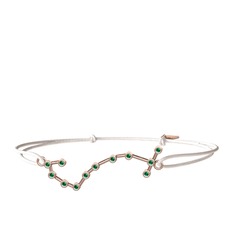 Scorpio Bileklik - Yeşil kuvars 925 ayar rose altın kaplama gümüş bileklik #cwi7kl