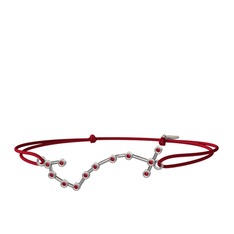 Garnet 18 ayar beyaz altın bileklik