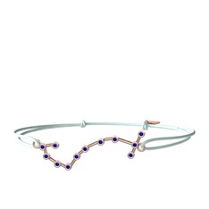 Scorpio Bileklik - Lab safir 925 ayar rose altın kaplama gümüş bileklik #decenh