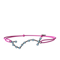 Scorpio Bileklik - Akuamarin 925 ayar siyah rodyum kaplama gümüş bileklik #dfyvwg