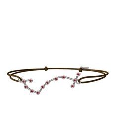 Garnet 8 ayar beyaz altın bileklik