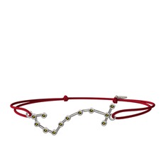 Scorpio Bileklik - Peridot 8 ayar beyaz altın bileklik #eogu0z