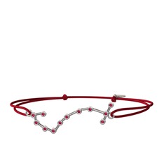 Scorpio Bileklik - Rodolit garnet 8 ayar beyaz altın bileklik #et2fq6