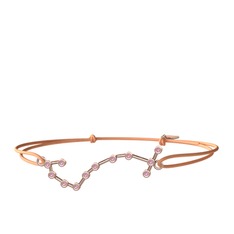 Pembe kuvars 14 ayar rose altın bileklik