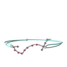 Rodolit garnet 18 ayar beyaz altın bileklik