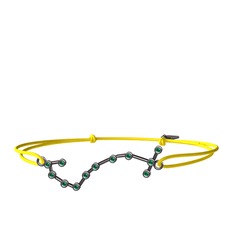 Scorpio Bileklik - Yeşil kuvars 925 ayar siyah rodyum kaplama gümüş bileklik #nreaep