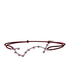 Scorpio Bileklik - Rodolit garnet 14 ayar beyaz altın bileklik #o2392g