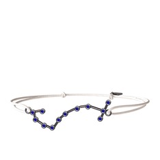 Scorpio Bileklik - Lab safir 925 ayar siyah rodyum kaplama gümüş bileklik #psnu7k