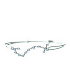 Scorpio Bileklik - Akuamarin 8 ayar beyaz altın bileklik #s1ur32