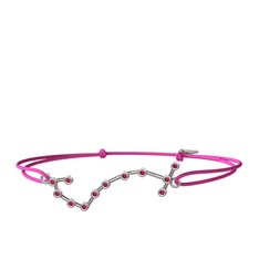 Scorpio Bileklik - Rodolit garnet 14 ayar beyaz altın bileklik #s2v1nn