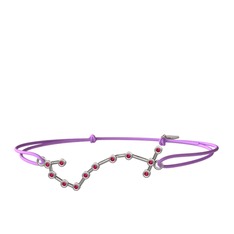 Scorpio Bileklik - Rodolit garnet 8 ayar beyaz altın bileklik #sn55kz