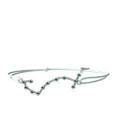 Scorpio Bileklik - Yeşil kuvars 8 ayar beyaz altın bileklik #ssmc3d