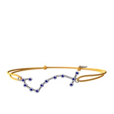 Scorpio Bileklik - Lab safir 8 ayar beyaz altın bileklik #szbj94