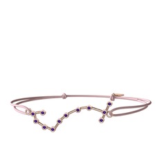 Ametist 18 ayar rose altın bileklik