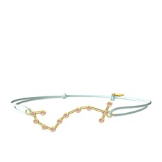 Pembe kuvars 14 ayar altın bileklik