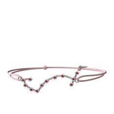 Scorpio Bileklik - Garnet 14 ayar beyaz altın bileklik #wy73a
