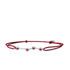 Aries Bileklik - Rodolit garnet 8 ayar beyaz altın bileklik #121s0p3