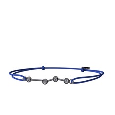 Aries Bileklik - Pırlanta 925 ayar siyah rodyum kaplama gümüş bileklik (0.144 karat) #12x09ct