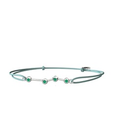 Aries Bileklik - Kök zümrüt 8 ayar beyaz altın bileklik #13tg81f