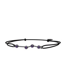 Ametist 925 ayar siyah rodyum kaplama gümüş bileklik