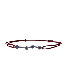 Aries Bileklik - Ametist 925 ayar siyah rodyum kaplama gümüş bileklik #156ggt8