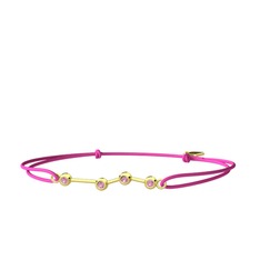 Aries Bileklik - Pembe kuvars 18 ayar altın bileklik #15p36kx