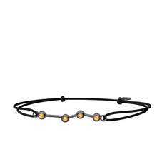 Aries Bileklik - Sitrin 925 ayar siyah rodyum kaplama gümüş bileklik #16w1e4a