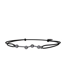 Aries Bileklik - Pırlanta 925 ayar siyah rodyum kaplama gümüş bileklik (0.144 karat) #178enfo