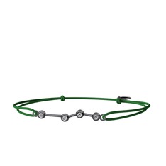 Aries Bileklik - Beyaz zirkon 925 ayar siyah rodyum kaplama gümüş bileklik #185d39s